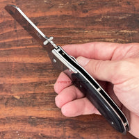 Falcon Classic KS3301CB Chrome Silver and Gray Ash Wood Cleaver Spring Assisted Knife 3.25"
