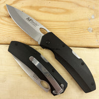 MTech USA Silver and Black Manual Folding Compact Lightweight Lockback Pocket Knife 2.75" - MT-1076BK

