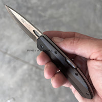 MTech USA Silver and Black Manual Folding Compact Lightweight Lockback Pocket Knife 2.75" - MT-1076BK
