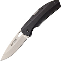 MTech USA Silver and Black Manual Folding Compact Lightweight Lockback Pocket Knife 2.75" - MT-1076BK