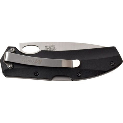 MTech USA Silver and Black Manual Folding Compact Lightweight Lockback ...