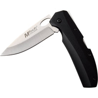 MTech USA Silver and Black Manual Folding Compact Lightweight Lockback Pocket Knife 2.75" - MT-1076BK
