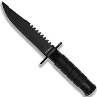 Outlander 8.5" Fixed Blade Survival Knife with Compass and Sealable Handle Storage with Matches
