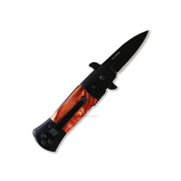 Pacific Solutions Miniature Brown Pearlex Black Spring Assisted Stiletto Knife 1.75"
