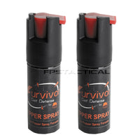 Quantity 2x Survivor Pepper Spray Self Defense / Protection Keychains w Pink Zebra Leather Cases USA Made

