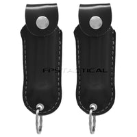 Quantity 2x Survivor Pepper Spray Self Defense / Protection Keychains w Leather Cases USA Made Black
