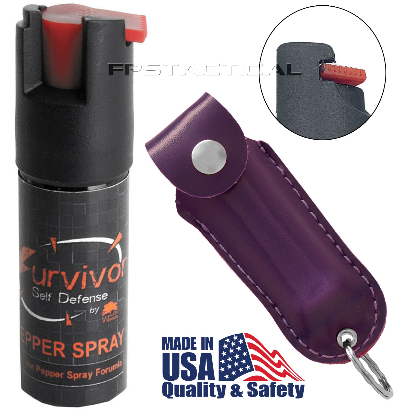 Survivor Pepper Spray Self Defense / Protection Keychain w Purple