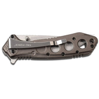 Tac-Force Pewter / Gunmetal & Silver Spring Assisted Tanto Blade EDC Knife 3.5"
