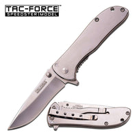 Tac-Force Chrome Mirror Finish Classic Style Spring Assisted Compact Pocket Knife 2.75"
