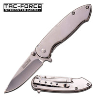 Tac-Force Chrome Mirror Finish Classic Style Spring Assisted Compact Pocket Knife 2.75"
