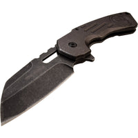 Tac-Force Black / Grey Skull Stonewashed Spring Assisted EDC Sheepsfoot Knife 3.5"