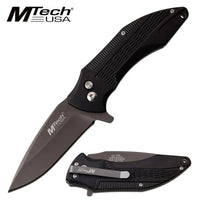 MTech USA Ball Bearing Black / Gray Manual Folding Pocket Knife w Tinite Coated Blade 3.75" MT-1034BK
